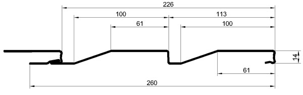 Чертеж сайдинга МП СК-14×226