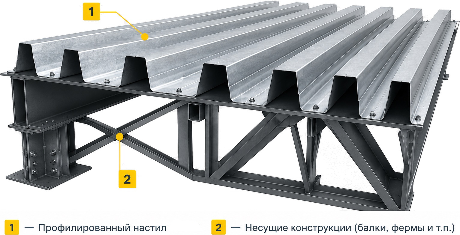 Прогонная и беспрогонная система покрытий