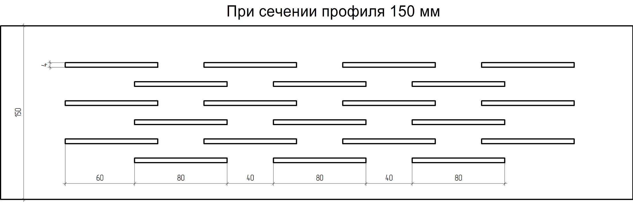 Типы перфорации стенки термопрофилей для профилегибочных линий ЛСТК-2 и ЛСТК-4