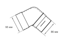 Колено трубы 67 водосток винилон схема