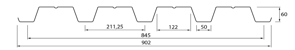 Чертеж профнастила Н60 Чертеж профнастила Н60