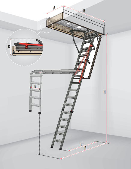 Металлические чердачные лестницы Fakro (Факро) модели LMP