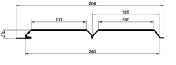 Чертеж перфорированного бруса (софита) 15х240