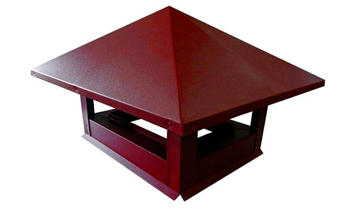 Дымник на трубу 520x390 мм RAL 3011 с покрытием Полиэстер 0.45 мм