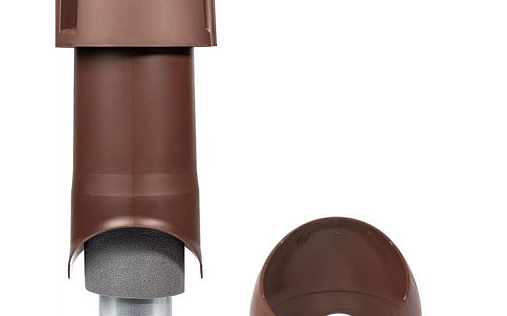 Комплект вентиляционного выхода Krovent Wave125is диаметром 125/ИЗ/500 мм Коричневый