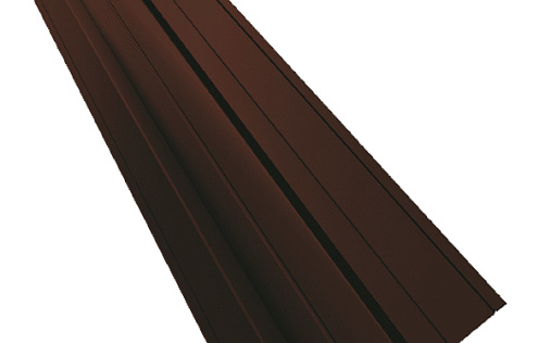 Фигурная планка верхней ендовы 100x100 Grand Line с покрытием Velur X 0,5 мм RAL 8017