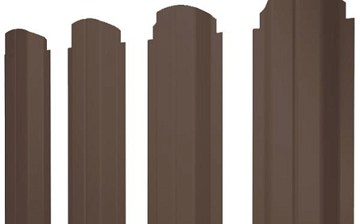 Штакетник фигурный Grand Line П-образный B с покрытием Полиэстер 0,4 мм RAL 8017