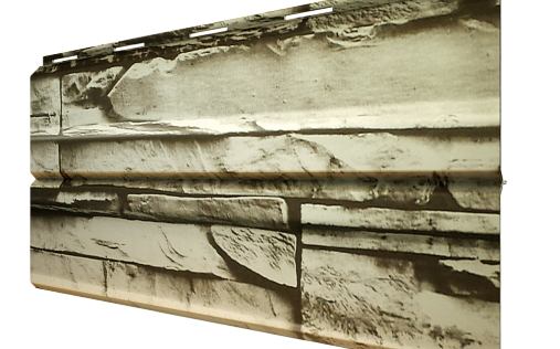 Металлический сайдинг Металл Профиль Lбрус Белый Камень с покрытием Ecosteel 0.5 мм