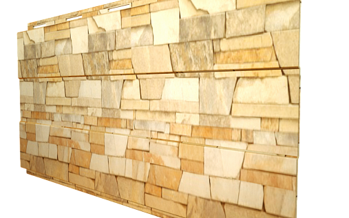 Металлический сайдинг с плёнкой Grand Line Вертикаль Prof Sand Stone с покрытием Colority Print 0.45 мм