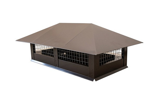 Дымник на трубу с сеткой 500x500 мм RAL 8017 с покрытием Satin 0.5 мм