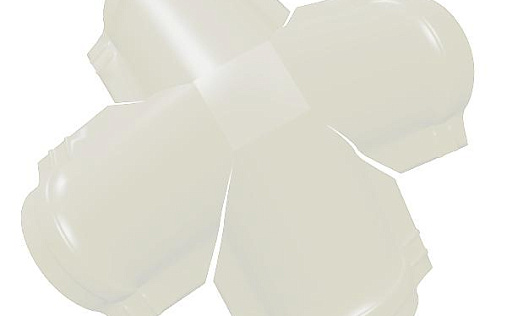 Четверник малого полукруглого конька Grand Line с покрытием Satin 0,5 мм RAL 9003