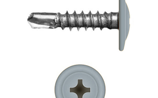 Саморез с прессшайбой по металлу 4,2x16 RAL 7004 (200 шт)