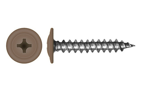 Саморез с прессшайбой по дереву 4,2x25 RAL 8007 (500 шт)