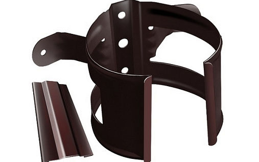 Хомут трубы металлический на дерево ПВХ Grand Line Классика 120 мм RAL 8017