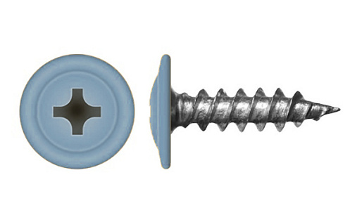 Саморез с прессшайбой по дереву 4,2x19 RAL 5024 (200 шт)