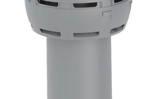 Вентиляционный выход Vilpe Flow диаметром 125/ИЗ/700 мм Светло-серый