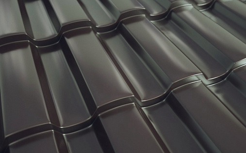 Металлочерепица Монтекристо-XL RAL 8019 с покрытием VikingMP E 0.5 мм