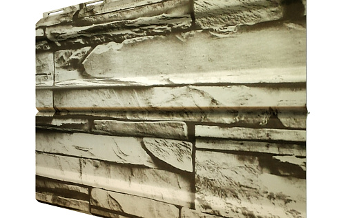 Металлический сайдинг Металл Профиль Lбрус XL Белый камень с покрытием Ecosteel 0.5 мм