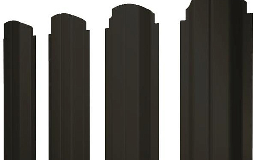 Штакетник фигурный Grand Line П-образный B с покрытием Полиэстер двусторонний 0,45 мм RAL 9005