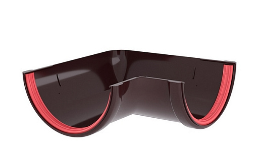 Угол желоба ПВХ 120 мм Grand Line Классика 90 градусов RAL 8017