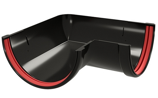 Угол желоба ПВХ 120 мм Grand Line Классика 90 градусов RAL 9005