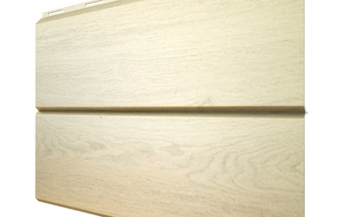 Металлический сайдинг Металл Профиль Lбрус XL Волна Беленый дуб с покрытием Ecosteel матовый 0.5 мм