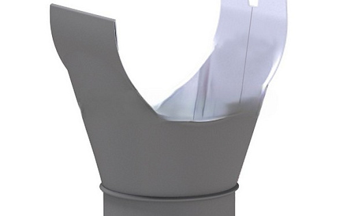 Выпускная воронка 185/140 мм RAL 7004