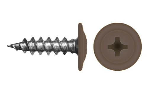 Саморез с прессшайбой по дереву 4,2x16 RAL 8011 (1000 шт)