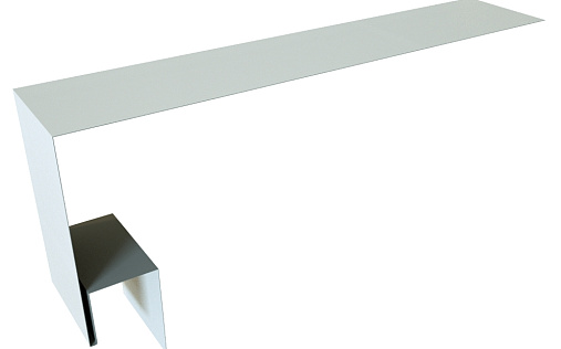 Планка околооконная сложная 200x75x18 (j-фаска) Grand Line с покрытием Satin 0,5 мм RAL 9003