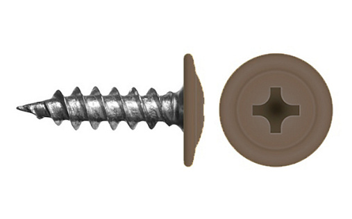 Саморез с прессшайбой по дереву 4,2x16 RAL 8007 (1000 шт)