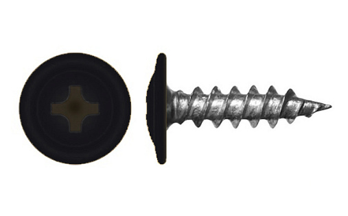 Саморез с прессшайбой по дереву 4,2x19 RAL 9005 (200 шт)