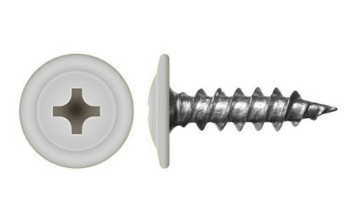 Саморез с прессшайбой по дереву 4,2x19 RAL 9010 (1000 шт)