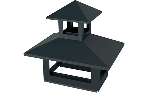 Двойной дымник на трубу 520x390 мм RR 23 с покрытием GreenCoat Pural 0.5 мм