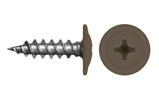 Саморез с прессшайбой по дереву 4,2x16 RAL 8028 (1000 шт)