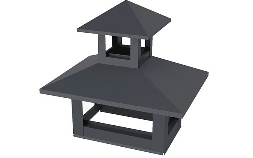 Двойной дымник на трубу 520x390 мм RAL 7024 с покрытием Drap 0.45 мм