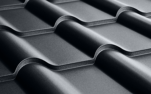 Металлочерепица Камея RAL 7024 с покрытием Satin 0.5 мм