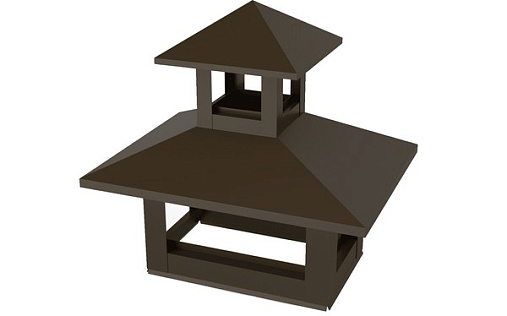 Двойной дымник на трубу 520x390 мм RR 32 с покрытием GreenCoat Pural Matt 0.5 мм