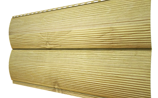 Металлический сайдинг Металл Профиль Woodstock Волна Сосна с покрытием Ecosteel текстурированный 0.5 мм