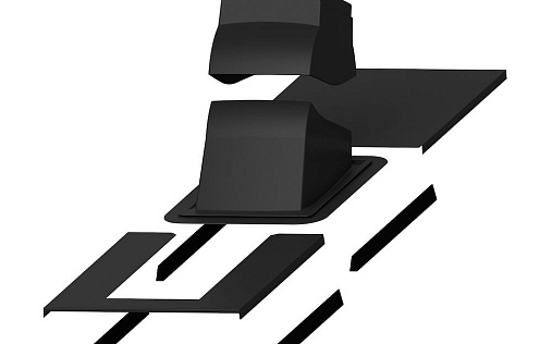 Проходной элемент Vilpe Piippu Modular с окантовкой Чёрный