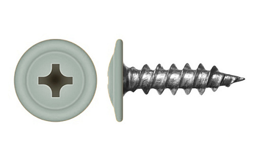 Саморез с прессшайбой по дереву 4,2x19 RAL 9006 (1000 шт)