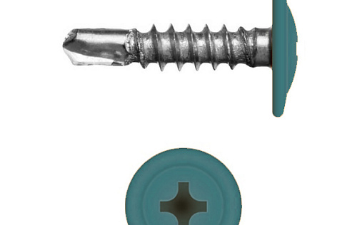 Саморез с прессшайбой по металлу 4,2x16 RAL 5021 (200 шт)