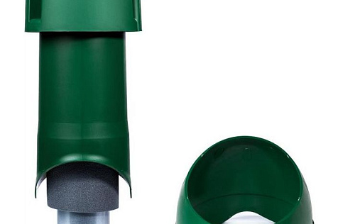 Комплект вентиляционного выхода Krovent Wave125is диаметром 125/ИЗ/500 мм Зелёный