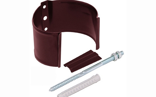 Хомут трубы металлический на кирпич ПВХ Grand Line Классика 120 мм RAL 3005