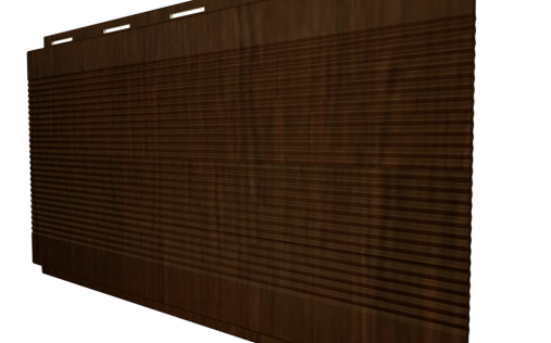 Металлический сайдинг с плёнкой Grand Line Вертикаль Gofr Choco Wood с покрытием Colority Print 0.45 мм