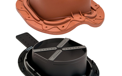 Проходной элемент Vilpe Muotokate 2K Кирпичный для металлочерепицы с профилем Monterrey