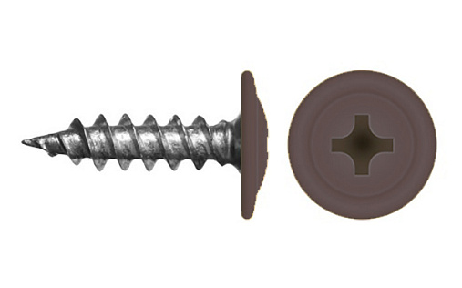 Саморез с прессшайбой по дереву 4,2x16 RAL 8019 (1000 шт)