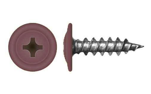 Саморез с прессшайбой по дереву 4,2x19 RAL 3005 (200 шт)