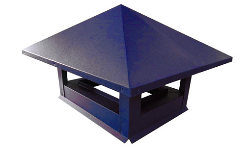 Дымник на трубу 520x390 мм RAL 5005 с покрытием Satin 0.5 мм