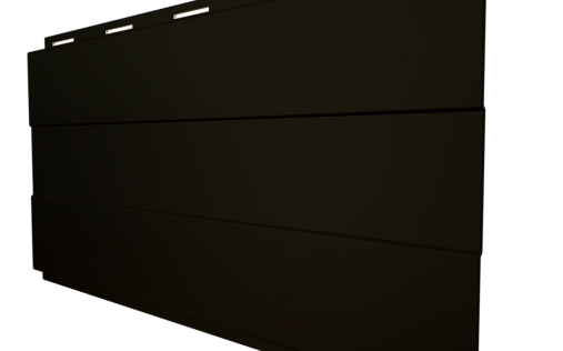 Металлический сайдинг с плёнкой Grand Line Вертикаль Prof RAL 9005 с покрытием Velur 0.5 мм