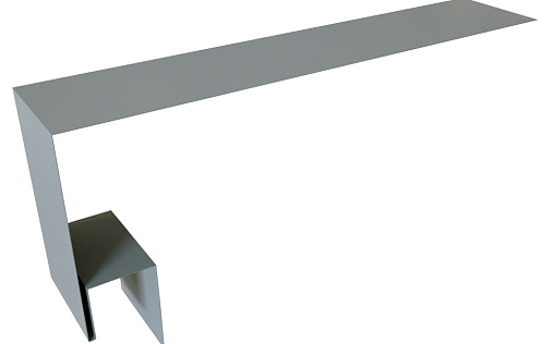 Планка околооконная сложная 200x75x18 (j-фаска) Grand Line с покрытием Satin 0,5 мм RAL 7004